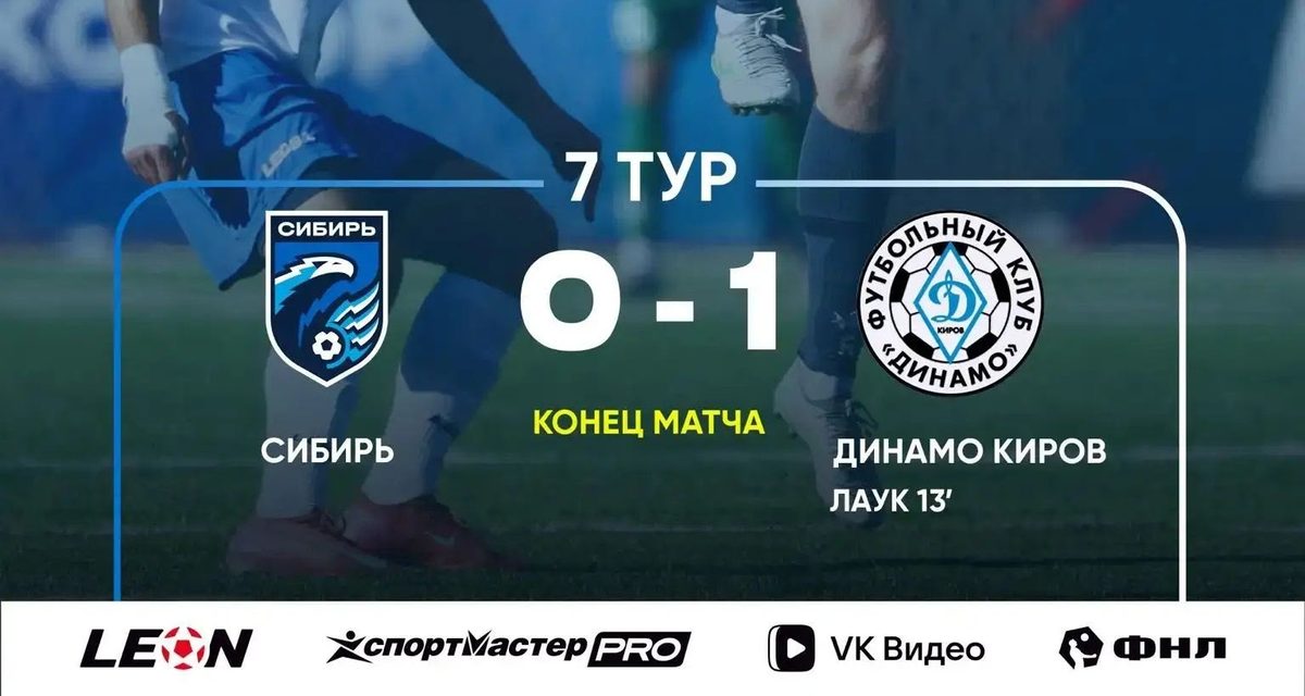 Кировское «Динамо» обыграло «Сибирь» в гостях и поднялось в турнирной таблице
