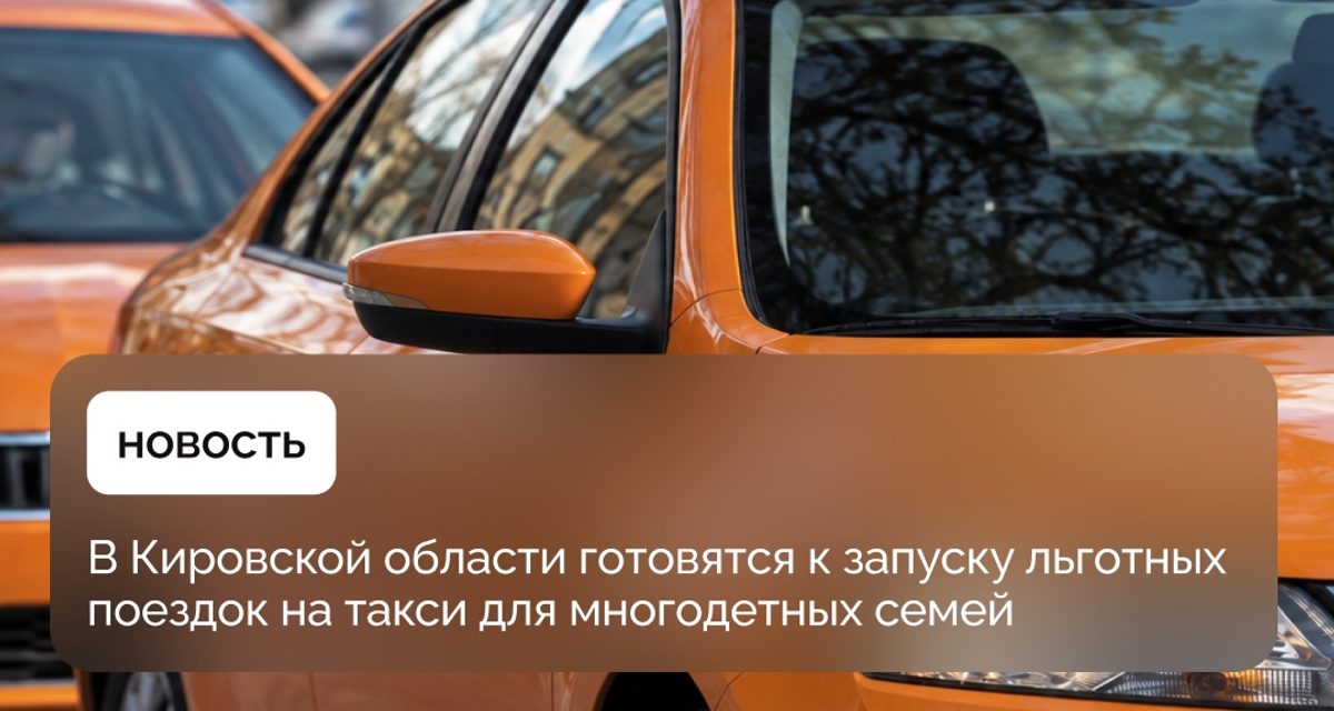 В Кировской области готовят льготные поездки на такси для многодетных семей